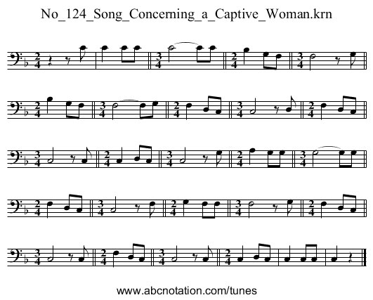 No_124_Song_Concerning_a_Captive_Woman.krn - staff notation
