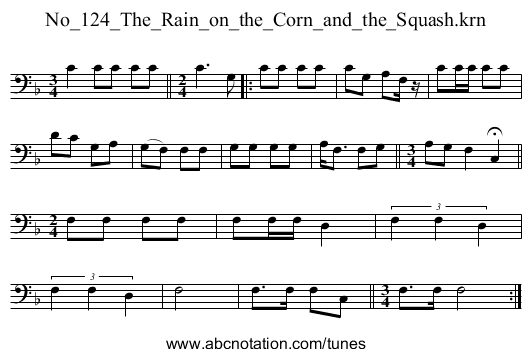 No_124_The_Rain_on_the_Corn_and_the_Squash.krn - staff notation