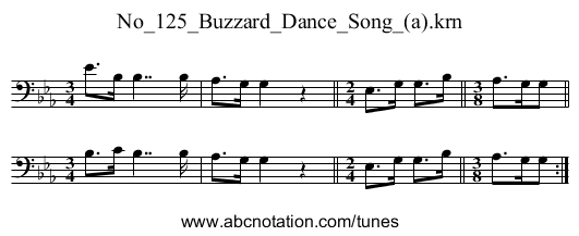 No_125_Buzzard_Dance_Song_(a).krn - staff notation