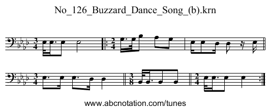 No_126_Buzzard_Dance_Song_(b).krn - staff notation