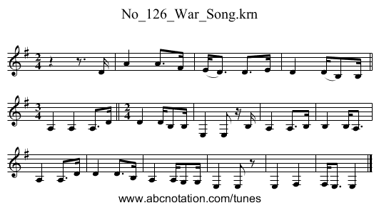 No_126_War_Song.krn - staff notation