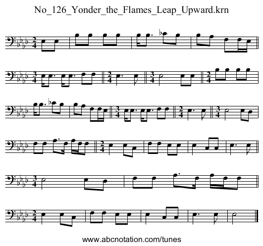 No_126_Yonder_the_Flames_Leap_Upward.krn - staff notation