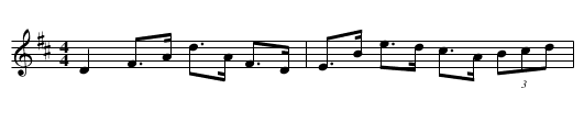 No.127 Paddy Bartley's - staff notation