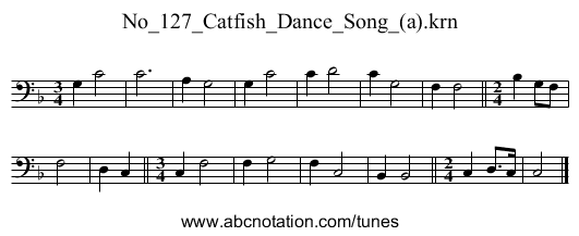 No_127_Catfish_Dance_Song_(a).krn - staff notation