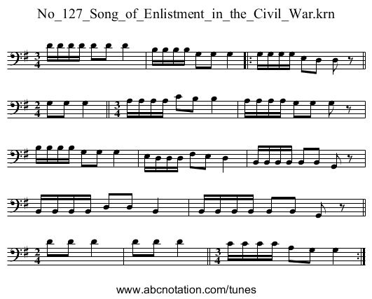 No_127_Song_of_Enlistment_in_the_Civil_War.krn - staff notation