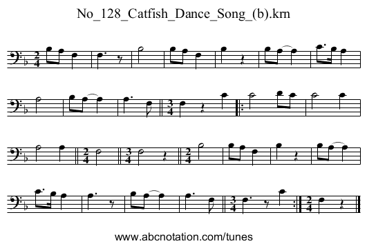 No_128_Catfish_Dance_Song_(b).krn - staff notation