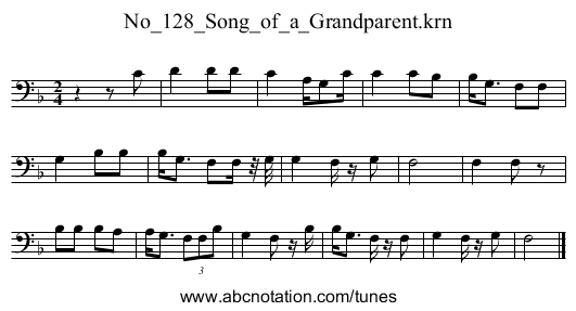 No_128_Song_of_a_Grandparent.krn - staff notation