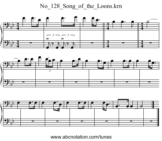 No_128_Song_of_the_Loons.krn - staff notation