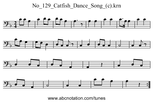 No_129_Catfish_Dance_Song_(c).krn - staff notation