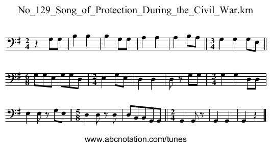 No_129_Song_of_Protection_During_the_Civil_War.krn - staff notation