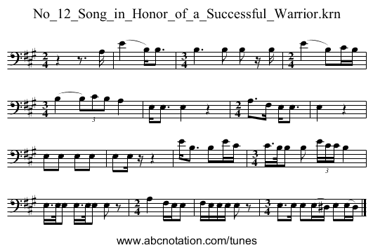 No_12_Song_in_Honor_of_a_Successful_Warrior.krn - staff notation