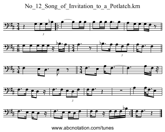 No_12_Song_of_Invitation_to_a_Potlatch.krn - staff notation