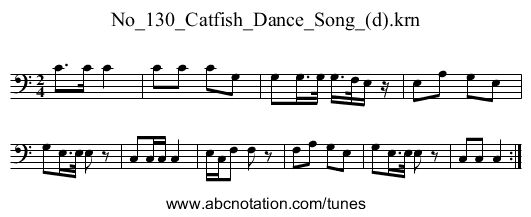 No_130_Catfish_Dance_Song_(d).krn - staff notation