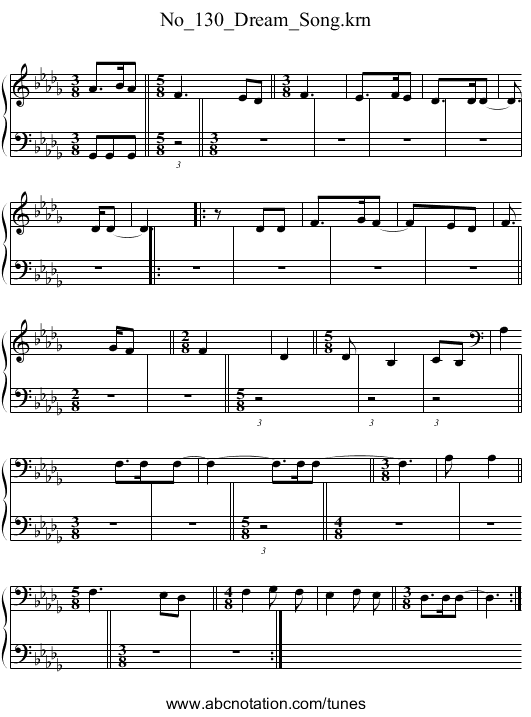 No_130_Dream_Song.krn - staff notation