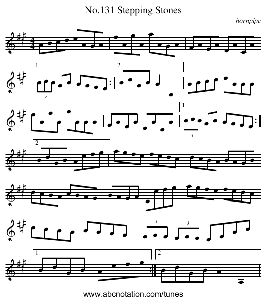 No.131 Stepping Stones - staff notation