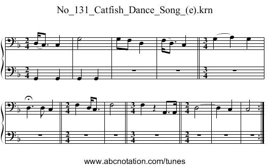 No_131_Catfish_Dance_Song_(e).krn - staff notation