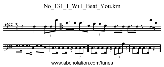 No_131_I_Will_Beat_You.krn - staff notation