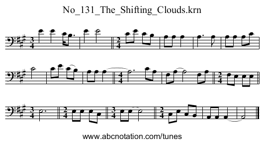 No_131_The_Shifting_Clouds.krn - staff notation