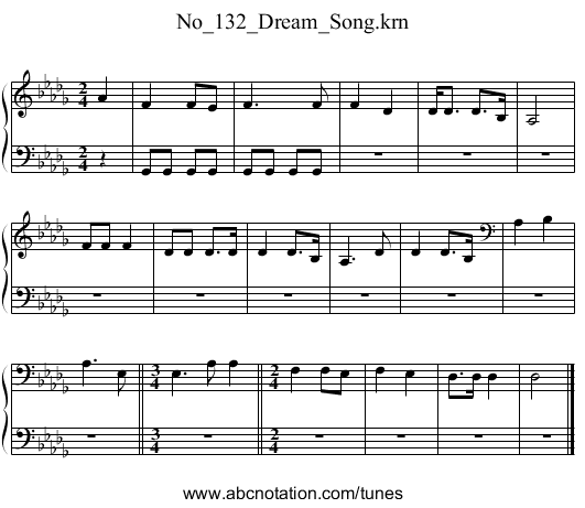 No_132_Dream_Song.krn - staff notation