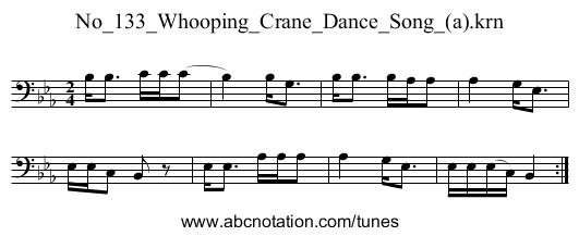No_133_Whooping_Crane_Dance_Song_(a).krn - staff notation