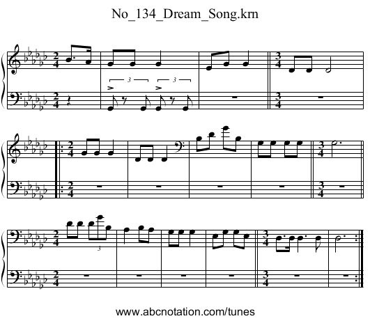 No_134_Dream_Song.krn - staff notation