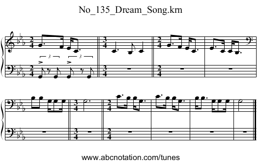 No_135_Dream_Song.krn - staff notation