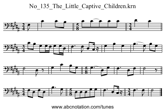 No_135_The_Little_Captive_Children.krn - staff notation