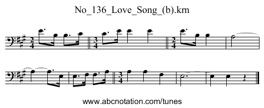 No_136_Love_Song_(b).krn - staff notation