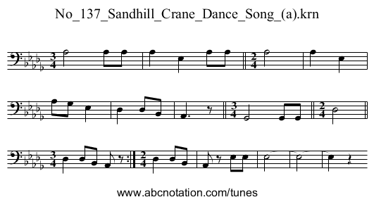 No_137_Sandhill_Crane_Dance_Song_(a).krn - staff notation