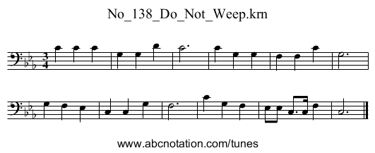 No_138_Do_Not_Weep.krn - staff notation