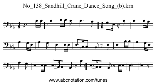 No_138_Sandhill_Crane_Dance_Song_(b).krn - staff notation