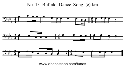 No_13_Buffalo_Dance_Song_(e).krn - staff notation
