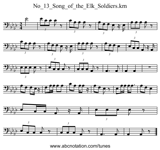 No_13_Song_of_the_Elk_Soldiers.krn - staff notation
