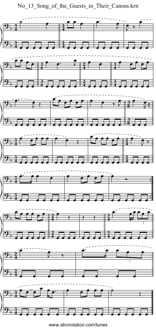 No_13_Song_of_the_Guests_in_Their_Canoes.krn - staff notation