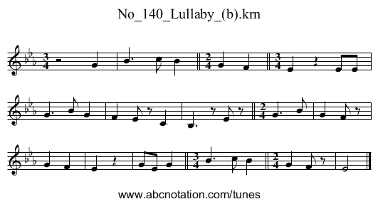 No_140_Lullaby_(b).krn - staff notation