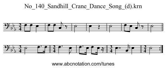 No_140_Sandhill_Crane_Dance_Song_(d).krn - staff notation