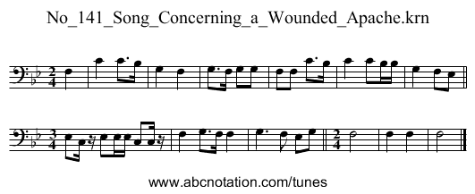 No_141_Song_Concerning_a_Wounded_Apache.krn - staff notation
