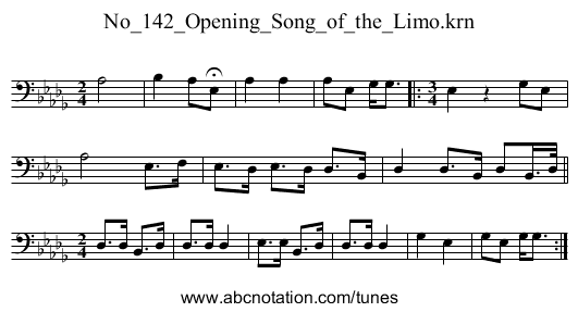 No_142_Opening_Song_of_the_Limo.krn - staff notation