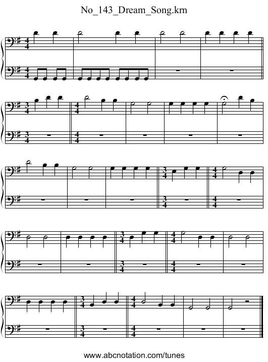 No_143_Dream_Song.krn - staff notation