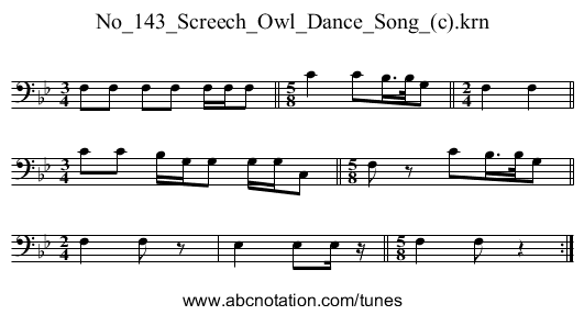 No_143_Screech_Owl_Dance_Song_(c).krn - staff notation
