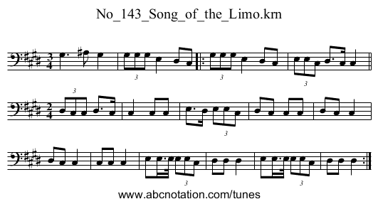 No_143_Song_of_the_Limo.krn - staff notation
