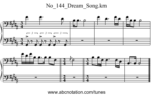 No_144_Dream_Song.krn - staff notation