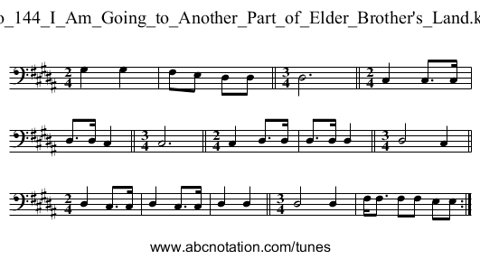 No_144_I_Am_Going_to_Another_Part_of_Elder_Brother's_Land.krn - staff notation