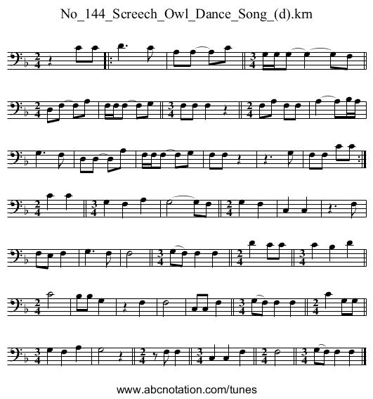No_144_Screech_Owl_Dance_Song_(d).krn - staff notation