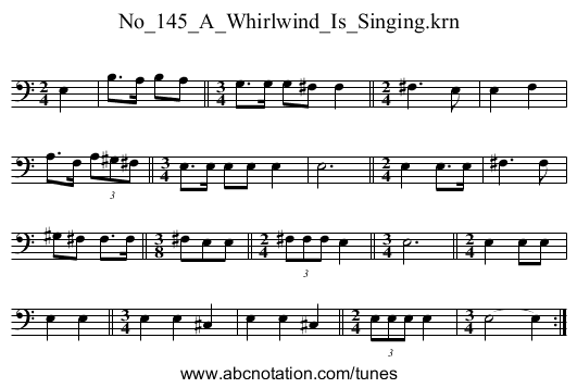 No_145_A_Whirlwind_Is_Singing.krn - staff notation