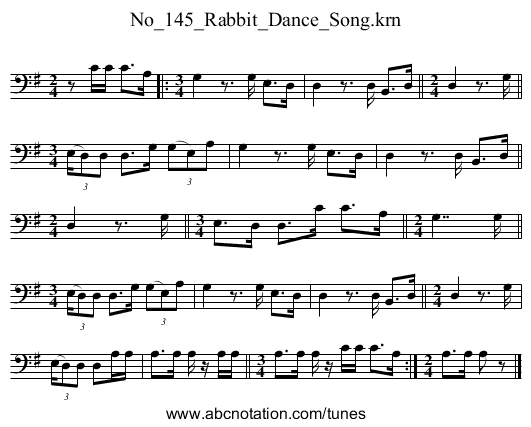 No_145_Rabbit_Dance_Song.krn - staff notation