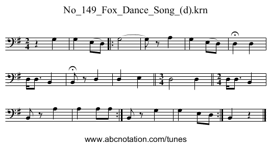 No_149_Fox_Dance_Song_(d).krn - staff notation