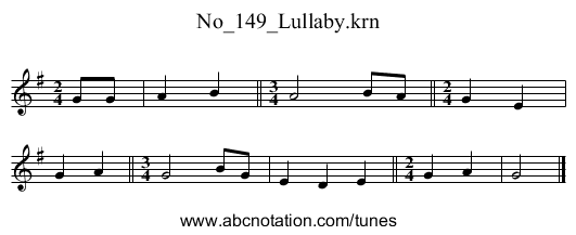 No_149_Lullaby.krn - staff notation