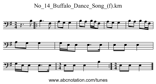 No_14_Buffalo_Dance_Song_(f).krn - staff notation