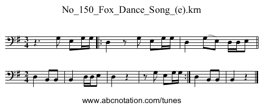 No_150_Fox_Dance_Song_(e).krn - staff notation